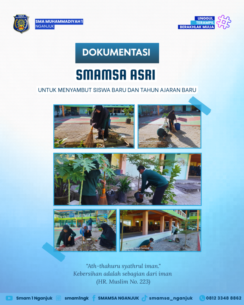 Gotong Royong Membangun Semangat SMAMSA Nganjuk Siap Sambut Siswa Baru dengan Lingkungan Bersih dan Nyaman